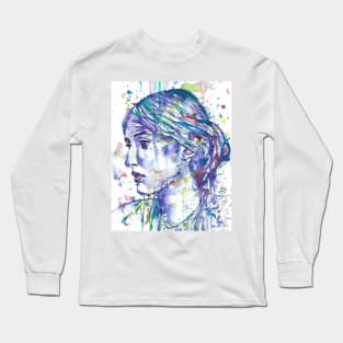 VIRGINIA WOOLF watercolor and ink portrait Long Sleeve T-Shirt